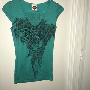 Women’s Harley Davidson Teal Shirt
